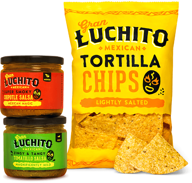 Gran Luchito Mexican Tortilla Chips and Salsa.