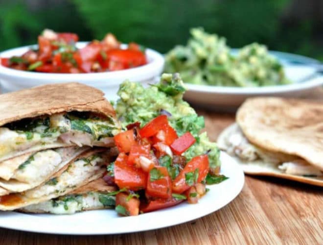 Easy Chicken Quesadillas With Chipotle Salsa
