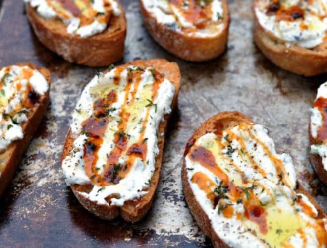 Ricotta Bruschetta With Chipotle Honey