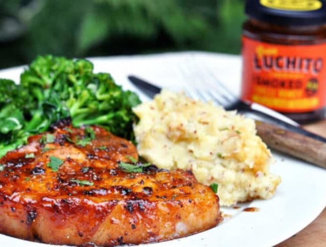 Roasted Pork Chop With Chipotle Honey
