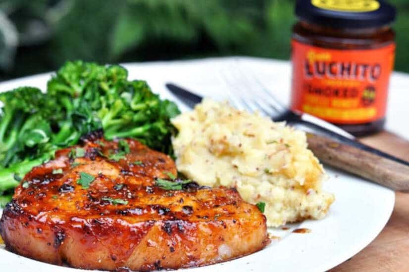 Roasted Pork Chop With Chipotle Honey