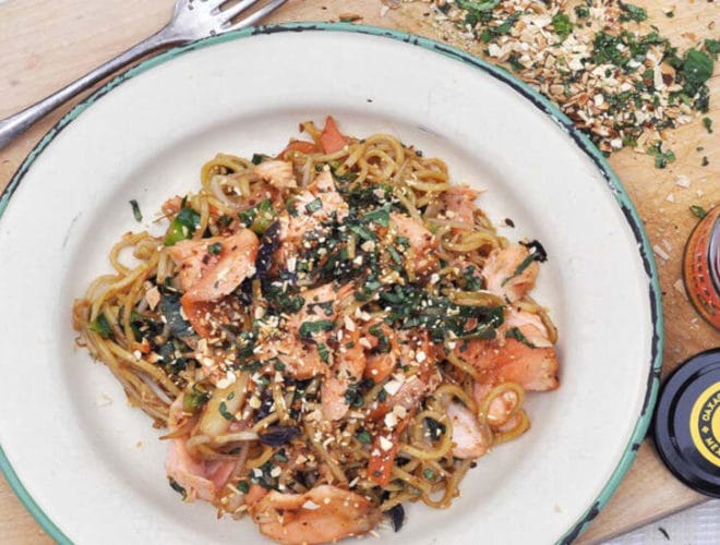 Chilli Honey, Sesame & Soy Salmon Stir Fry