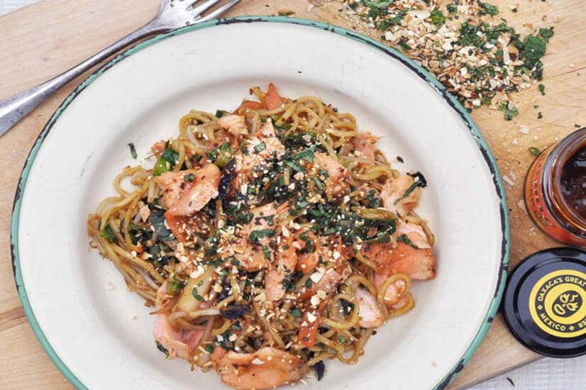 Chilli Honey, Sesame & Soy Salmon Stir Fry