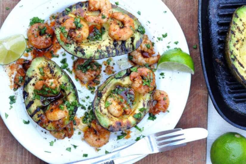 BBQ Avocado With Chipotle Prawns