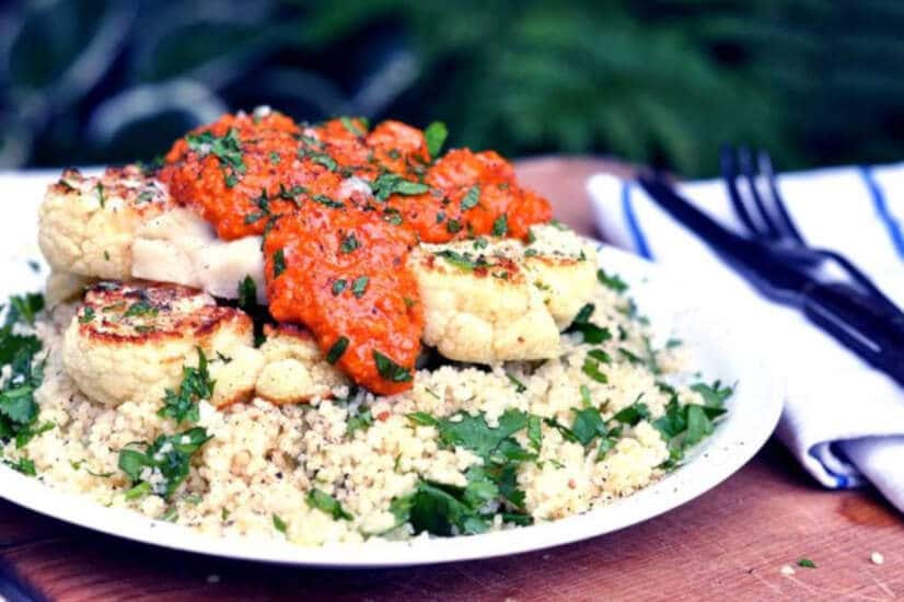 Cauliflower Steak With Romesco Sauce