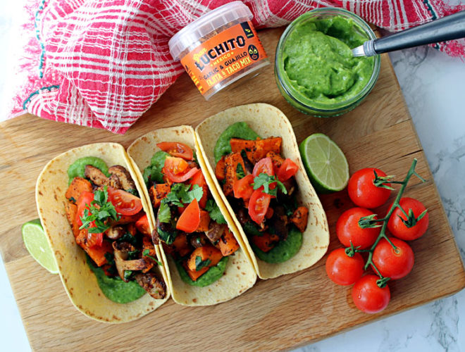 vegan shiitake mushroom tacos