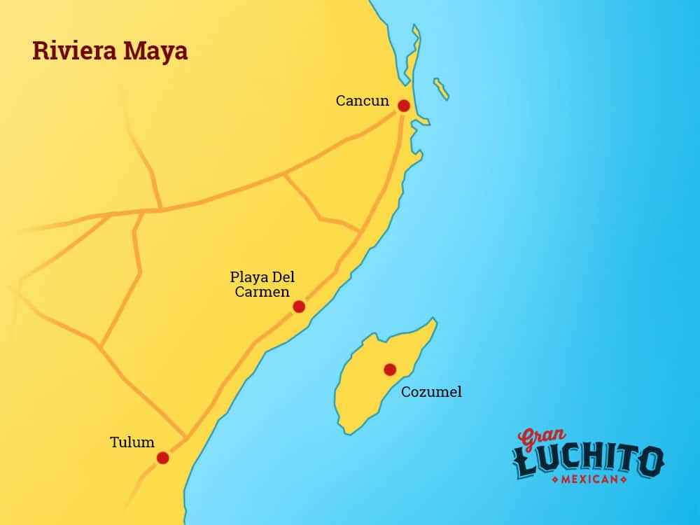 Map Riviera Maya Mexico