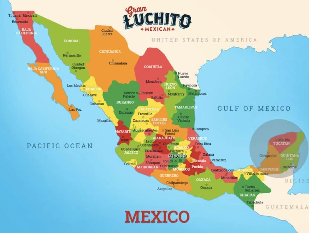 mexico map of yucatan