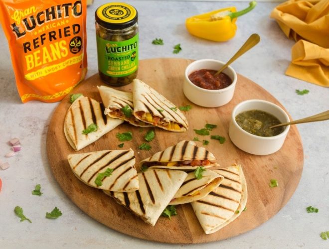 Vegetarian Quesadilla finished dish