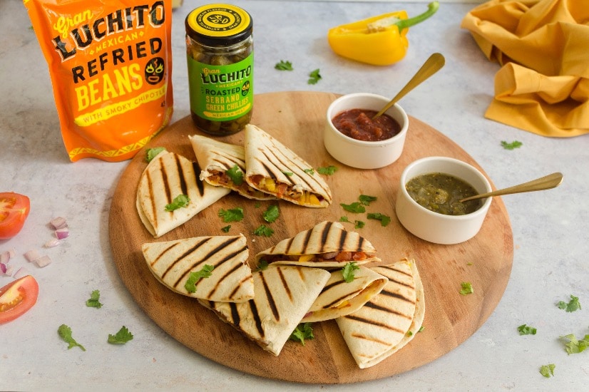 Vegetarian Quesadilla finished dish