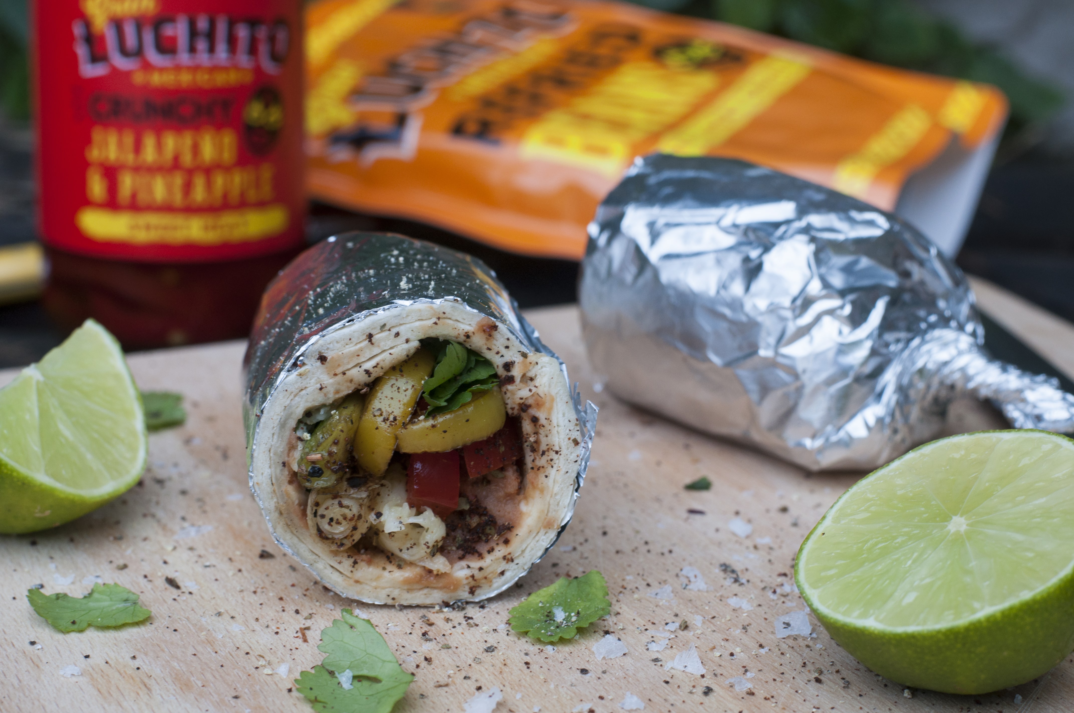 finished dish of bean burrito