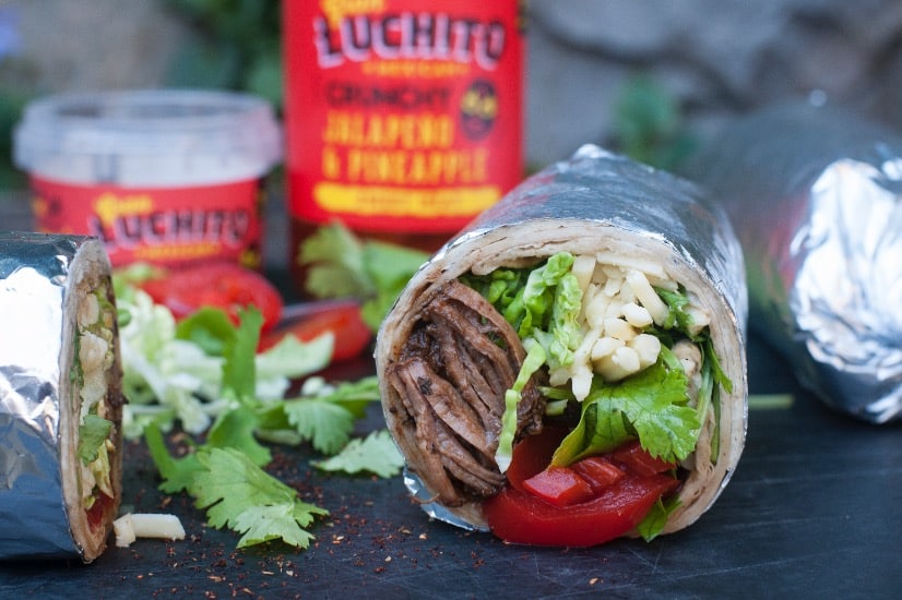 finished dish of beef burrito
