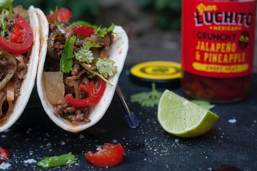 finished dish of easy beef tacos